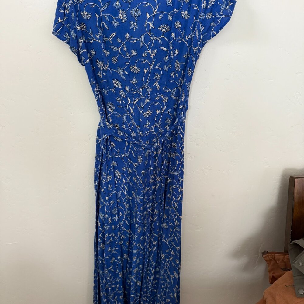 Revolve Amuse Society Summer Safari blue coast floral maxi wrap cottage core Med - Picture 6 of 9